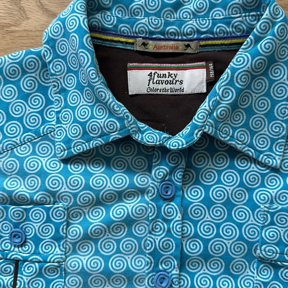 4funkyflavours Australia organic short sleeve button-down shirt boys EUR 158/164